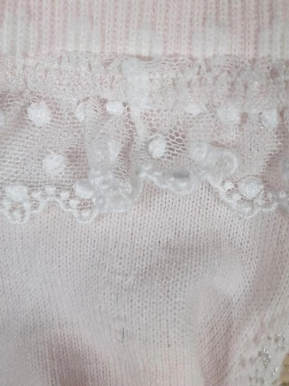Angelic Pretty Pink Lace Ankle Socks Cross Motif Shimmer | Sweet Lolita